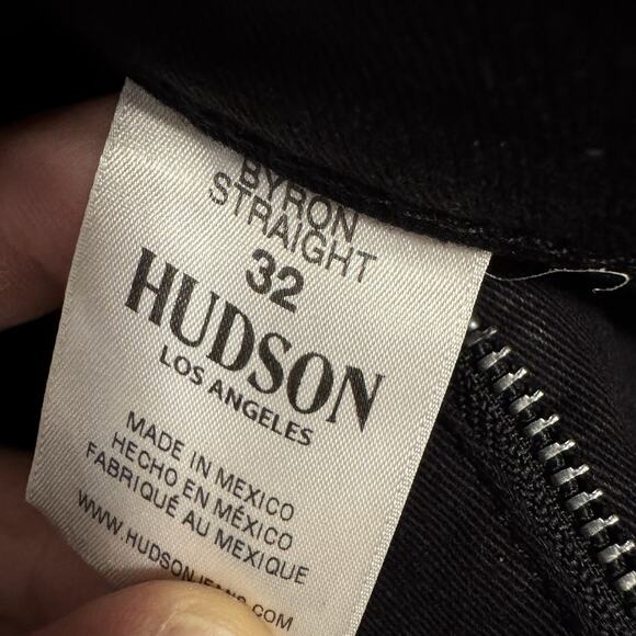 Hudson Black Byron Straight Jeans Mens 32/33 - Picture 5 of 9